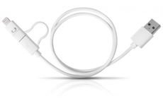 Fresh´N Rebel Duo Cable Apple Lightning + USB Micr Wei (weiss)