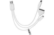 EAXUS 3-in-1 USB Ladekabel (0,13m) (weiss)