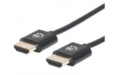 Manhattan Ultradünnes High Speed HDMI-Kabel mit Et (schwarz)