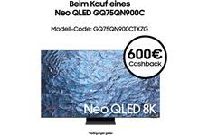 Samsung GQ75QN900CT zusätzlich 600€ Cashback nach Registrierung unter  *samsung.de/8Kdeals