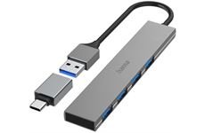 Hama USB-Hub 4 Ports USB 3.2 Gen1 (grau)