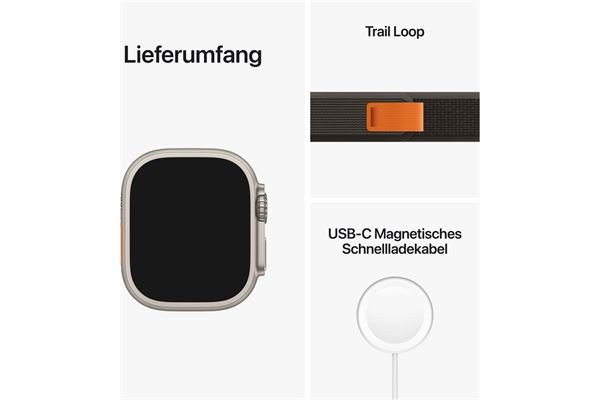 Apple Watch Ultra (49mm) GPS+4G Titan mit Trail Loop Arm